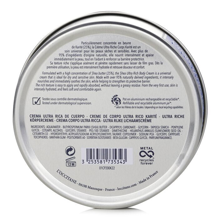 L'Occitane Shea Butter Ultra Rich Body Cream 200ml