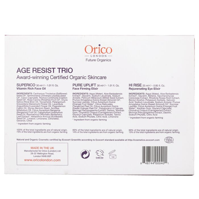 Orico London Age Resist Trio : Huile Visage 30ml/1.01oz + Élixir Raffermissant 30ml/1.01oz + Élixir Yeux 25ml/0.85oz 3pcs