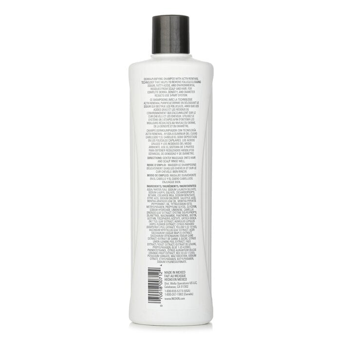 Nioxin Derma Purifying System 2 Reinigungsshampoo (natürliches Haar, fortschreitende Ausdünnung) 500 ml