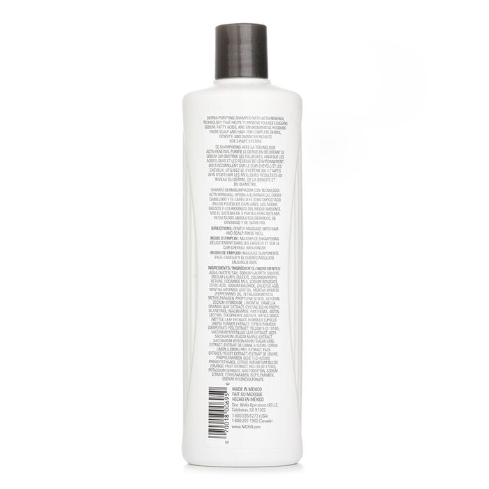 Nioxin Derma Purifying System 1 Reinigungsshampoo (natürliches Haar, leichtes Ausdünnen) (zufällige Verpackung) 500 ml