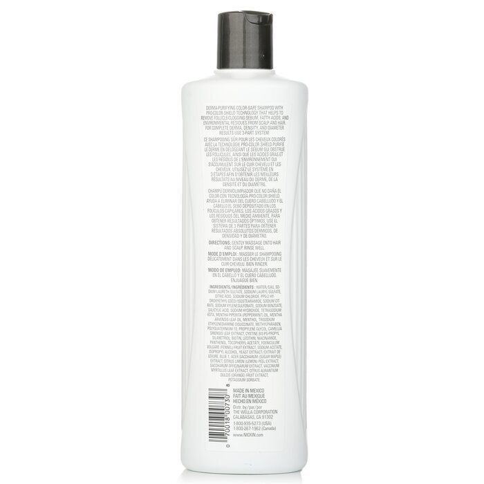 Nioxin Derma Purifying System 3 Reinigungsshampoo (gefärbtes Haar, leichtes Ausdünnen, farbsicher) 500 ml