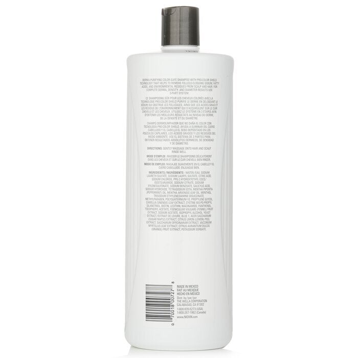 Nioxin Derma Purifying System 3 Reinigungsshampoo (gefärbtes Haar, leichtes Ausdünnen, farbsicher) 1000 ml