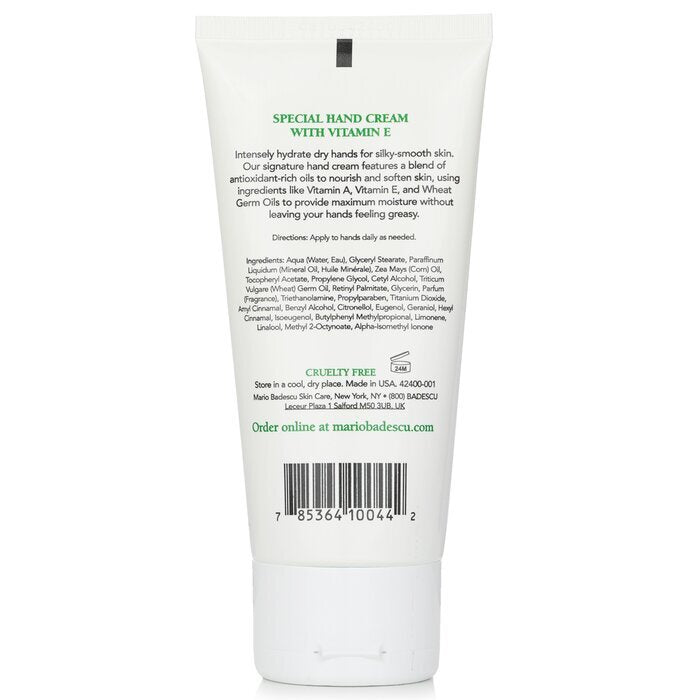 Mario Badescu Crème Spéciale pour les Mains avec Vitamine E - Pour Tous Types de Peau 85g/3oz