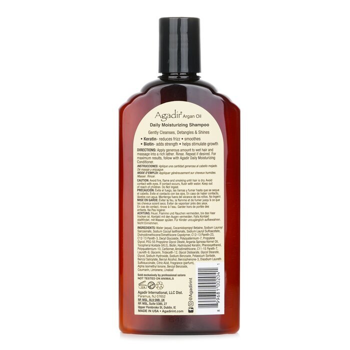 Agadir Huile d'Argan Shampooing Hydratant Quotidien (Idéal pour Tous Types de Cheveux) 366ml/12.4oz