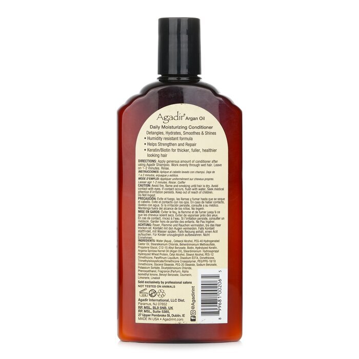 Après-shampoing hydratant quotidien à l'huile d'argan d'Agadir (Idéal pour tous types de cheveux) 366ml/12.4oz