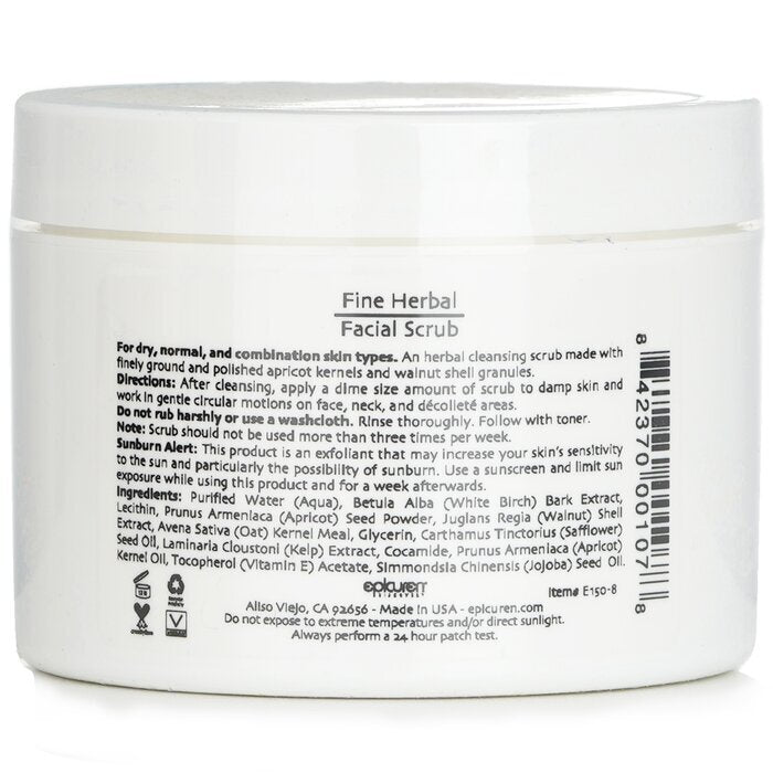 Epicuren Gommage Facial aux Herbes Fines - Pour Peaux Sèches, Normales & Mixtes (Format Salon) 236ml/8oz