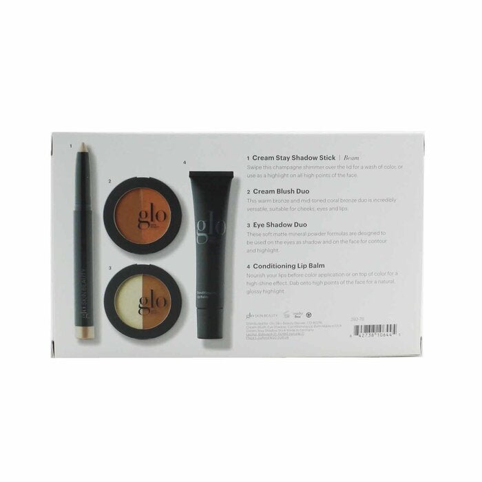 Glo Skin Beauty In The Nudes (Schattenstift + Creme-Rouge-Duo + Lidschatten-Duo + Lippenbalsam) – # Backlit Bronze Edition 4 Stück + 1 Tasche