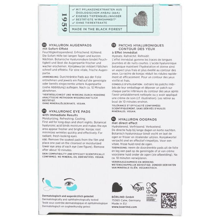 Annemarie Börlind Hyaluron Augenpads mit sofortiger Wirkung 6x2Pads