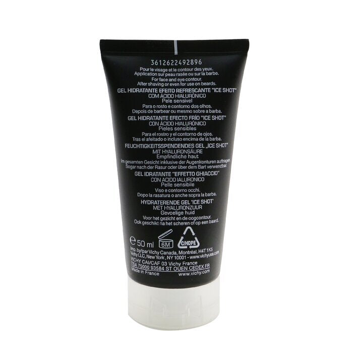 Vichy Homme Hydra Cool+ – Feuchtigkeitsgel „Ice Shot“ mit Hyaluronsäure (für Gesicht und Augen) 50 ml