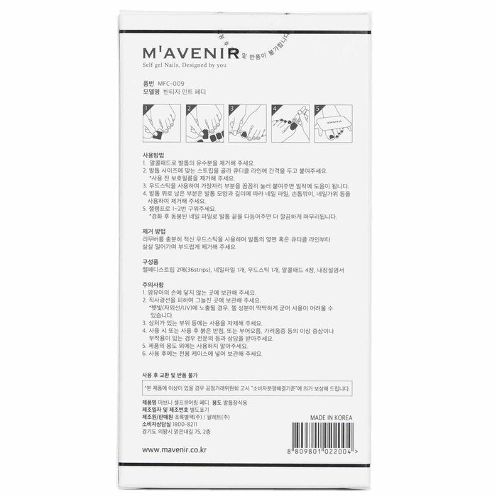Mavenir Nagelaufkleber (Grün) – # Vintage Mint Pedi 36 Stück