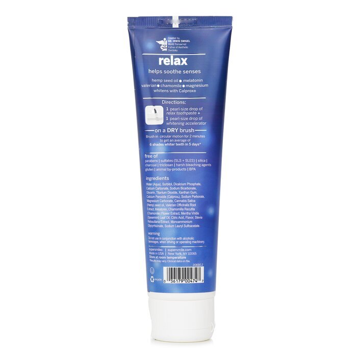 Supersmile Relax Whitening Zahnpasta mit Hanfsamenöl 4,2 oz/119g
