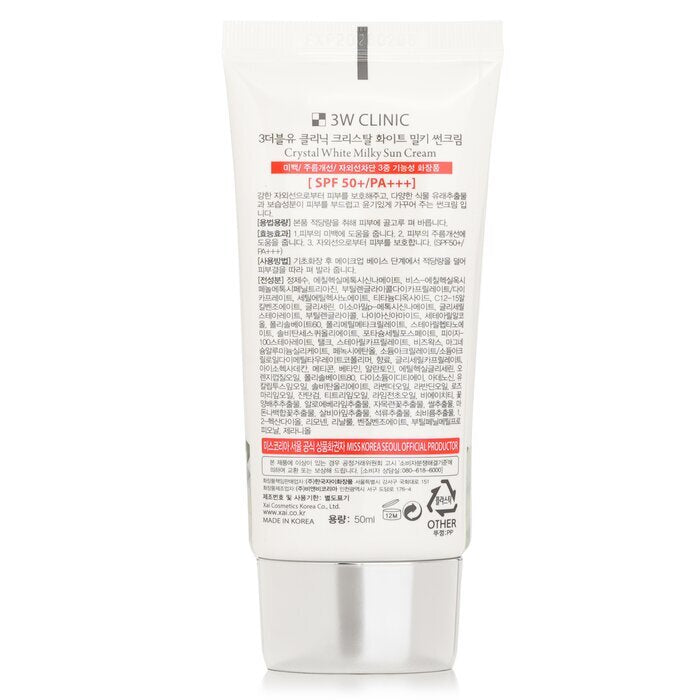 3W Clinic Crystal White Milky Sun Cream SPF 50+/PA+++ 50ml