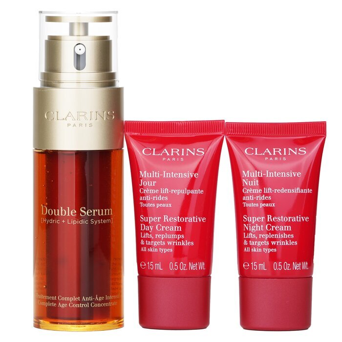 Clarins Rituale Double Serum & Multi Intensive Set: 3 Stück + 1 Beutel