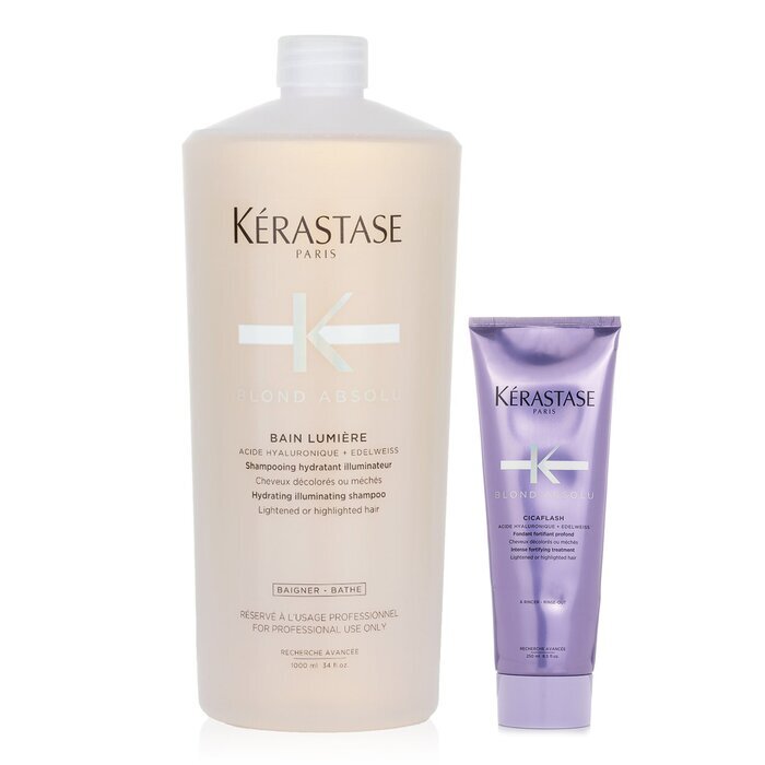 Kerastase Blond Absolu Set 2: Shampoo und kräftigende Pflege (aufgehelltes oder gesträhntes Haar), 2 Stück