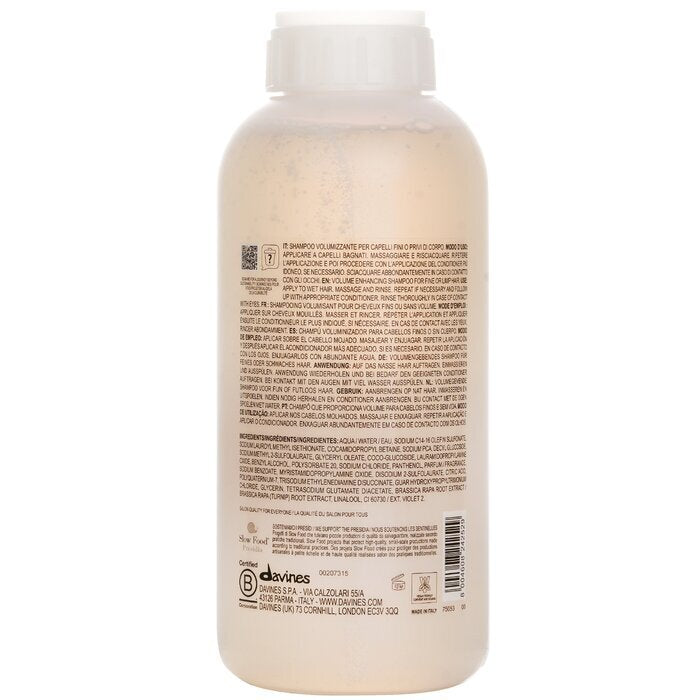 Davines Volu Volume Enhancing Shampoo (für feines oder kraftloses Haar) 1000 ml