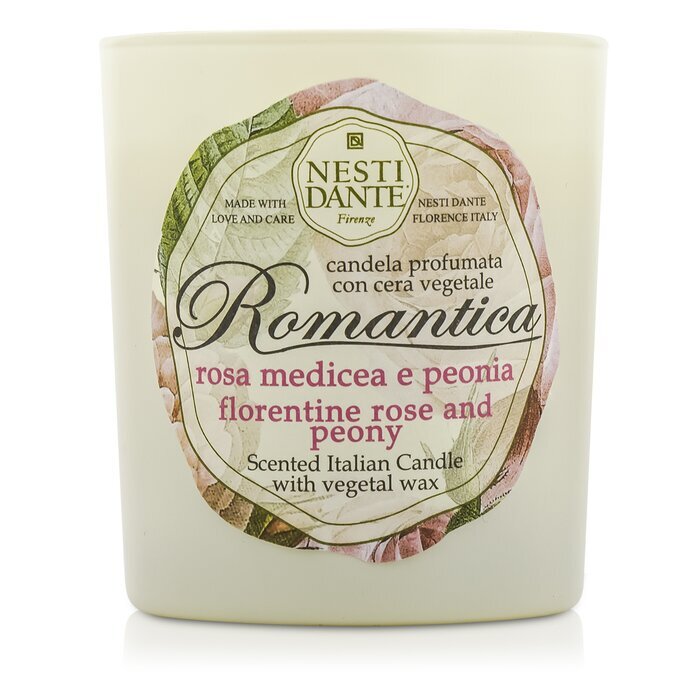 Nesti Dante Duftkerze aus Italien – Romantica Florentiner Rose &amp; Pfingstrose, 160 g