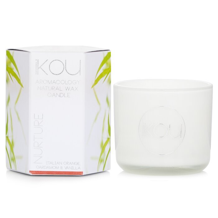 iKOU Eco-Luxury Aromacology Naturwachs-Kerzenglas – Nurture (italienische Orange, Kardamom und Vanille), 85 g