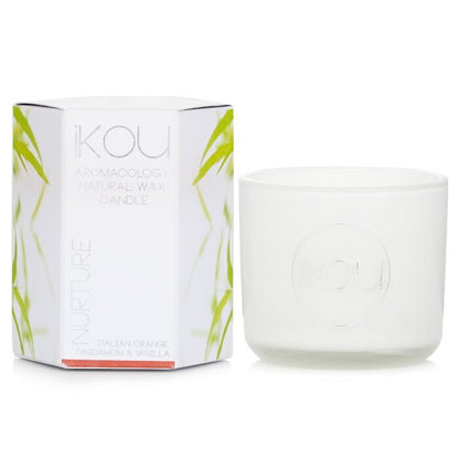iKOU Eco-Luxury Aromacology Naturwachs-Kerzenglas – Nurture (italienische Orange, Kardamom und Vanille), 85 g