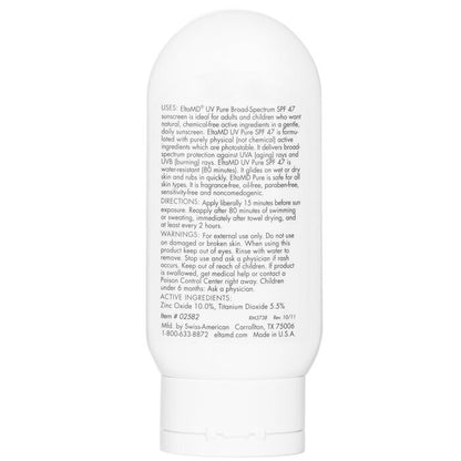 EltaMD UV Pure wasserfester physikalischer Sonnenschutz für Gesicht und Körper LSF 47, 114 g/4 oz