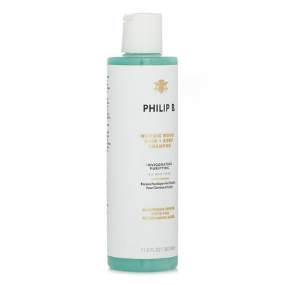 Philip B Nordic Wood Hair + Body Shampoo (Invigorating Purifying - All Hair Types) 350ml/11.8oz