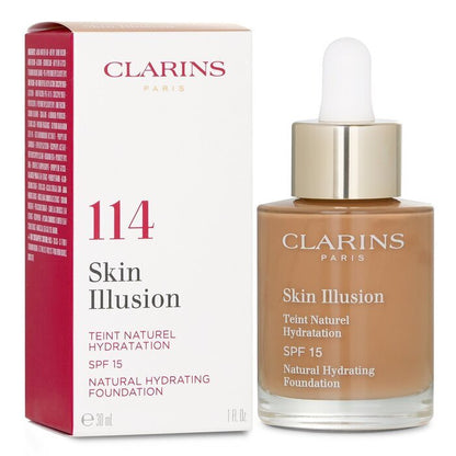 Clarins Skin Illusion Natürliche feuchtigkeitsspendende Grundierung SPF 15 Nr. 114 Cappuccino 30 ml