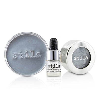 Stila Magnificent Metals Foil Finish Eye Shadow With Mini Stay All Day Liquid Eye Primer - Titanium 2pcs