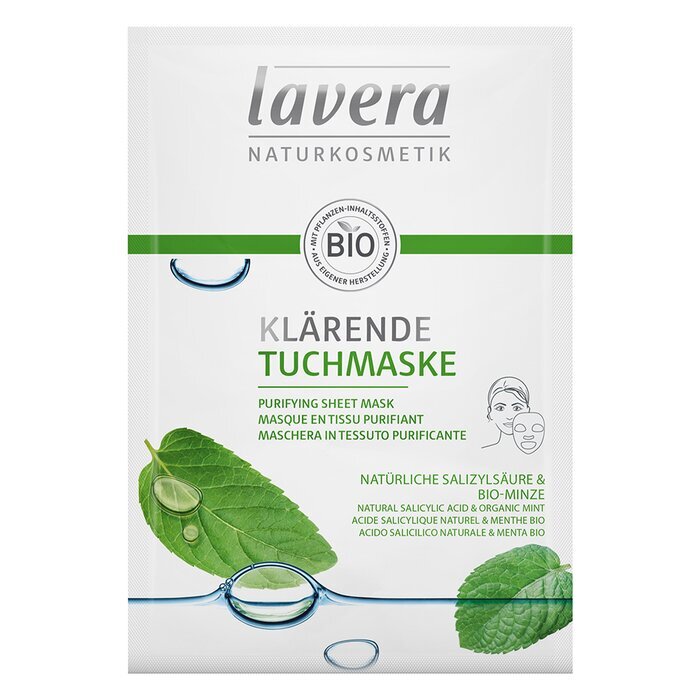 Lavera Tuchmaske - Reinigend (mit natürlicher Salicylsäure und Bio-Minze) 1 Blatt