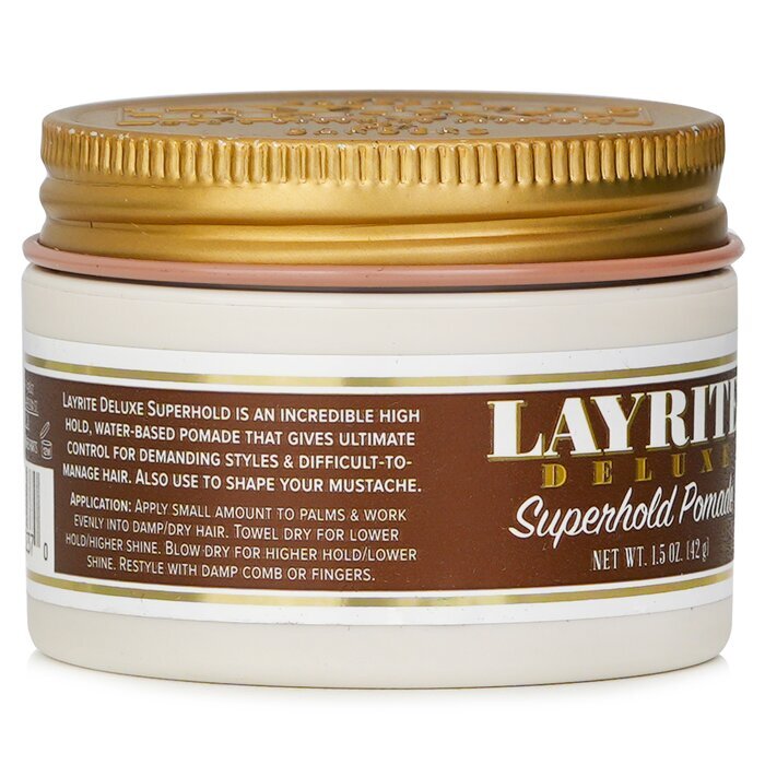 Layrite Superhold Pomade (High Hold, Medium Shine, Water Soluble) 42g/1.5oz