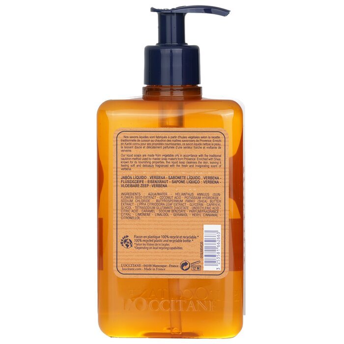 L'Occitane Verveine (Verbena) Liquid Soap For Hands & Body 500ml/16.9oz
