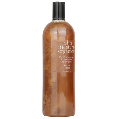 John Masters Organics 2-in-1 Shampoo &amp; Conditioner für trockene Kopfhaut mit Zink und Salbei 1000ml/33,8oz