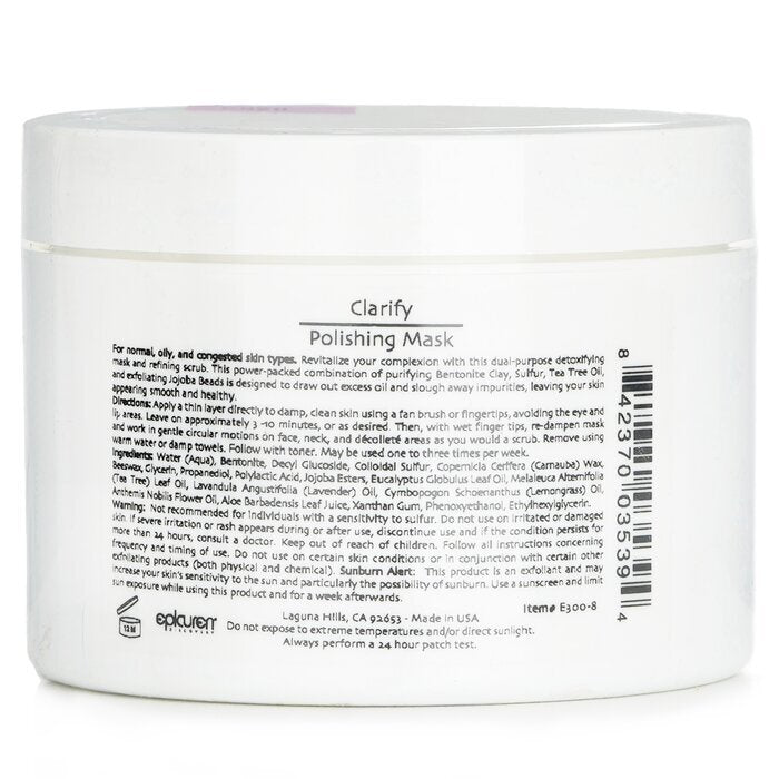 Epicuren Clarify Masque Polissant - Pour Peaux Normales, Grasses et Congestionnées (Format Salon) 250ml/8oz