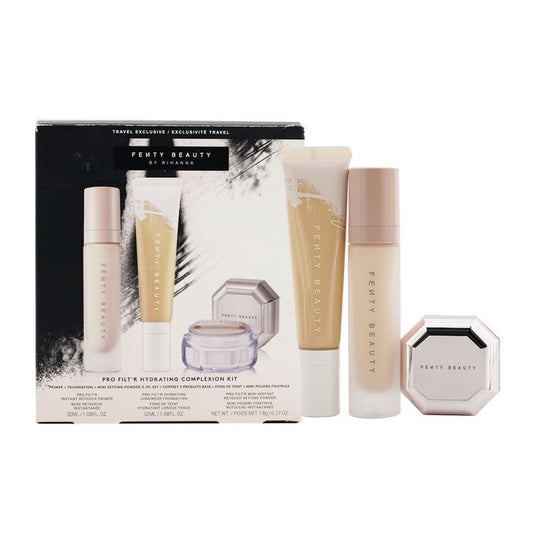 Fenty Beauty by Rihanna Pro Filt'R Hydrating Complexion Kit: Foundation 32ml + Primer 32ml + Instant Retouch Setting Powder 7.8g - #140 3pcs