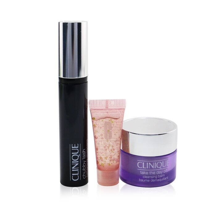 Clinique Chubby Lash Fattening Mascara Set (1x Mascara 8ml + Eye Concentrate 5ml + Cleansing Balm 15ml) 3pcs