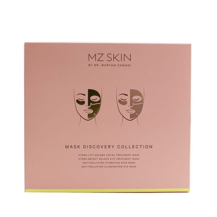 MZ Skin Mask Discovery Collection: Hydra-Lift Golden Facial Treatment Mask + Hydra-Bright Golden Eye Treatment Mask + Anti-Pollution Hydrating Face Mask Anti-Pollution Illuminating Eye Mask 4pcs