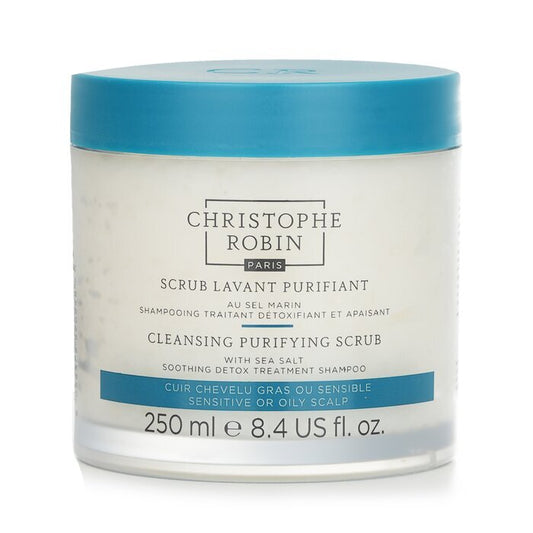 Christophe Robin Cleansing Purifying Scrub mit Meersalz (beruhigendes Detox-Behandlungsshampoo) – Empfindliche oder fettige Kopfhaut 250 ml/8,4 oz