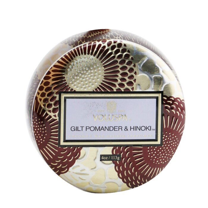 Voluspa Mini Tin Candle - Gilt Pomander & Hinoki 113g/4oz