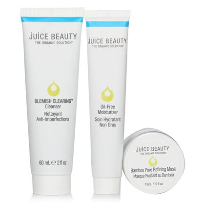 Juice Beauty Blemish Clearing Solutions Kit: Reinigungsmittel + Feuchtigkeitscreme + Maske + Waschlappen (ohne Verpackung) 3-tlg. + 1 Tuch