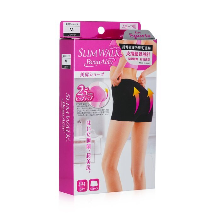 SlimWalk Buttocks Shorts for Sports, #Black (Size: M) 1pair