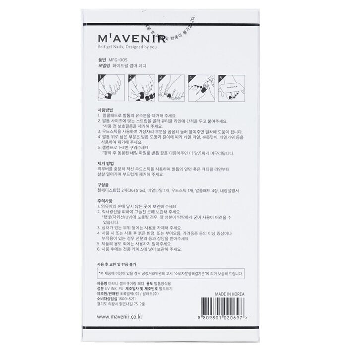 Mavenir Nail Sticker (Assorted Colour) - # White Pearl Summer Pedi 36pcs