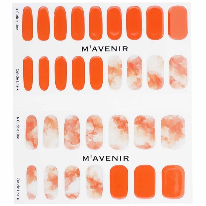 Mavenir Nail Sticker (Orange) - # Marmalade Marble Nail 32pcs