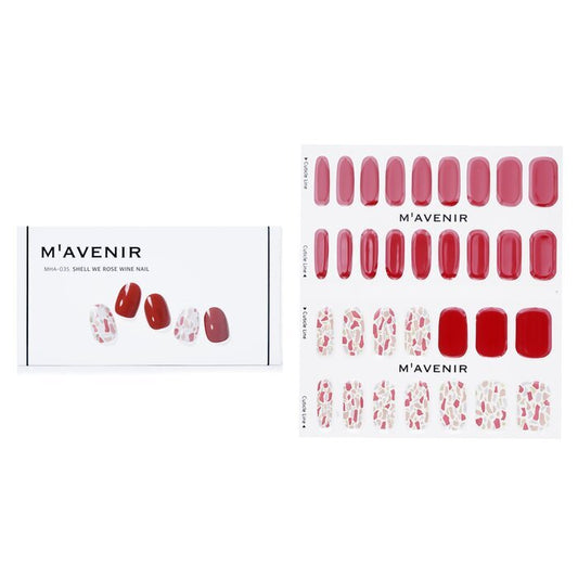 Mavenir Nail Sticker (Red) - # Shell We Rose Wine Nail 32pcs