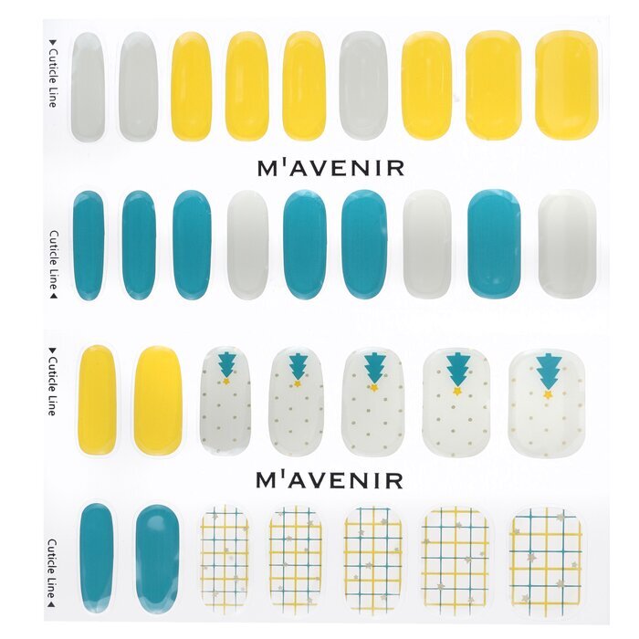 Mavenir Nail Sticker (Assorted Colour) - # Grid And Dot Tree Nail 32pcs