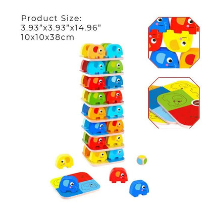 Tooky Toy Co Elephant Stacking Game 10x10x38cm