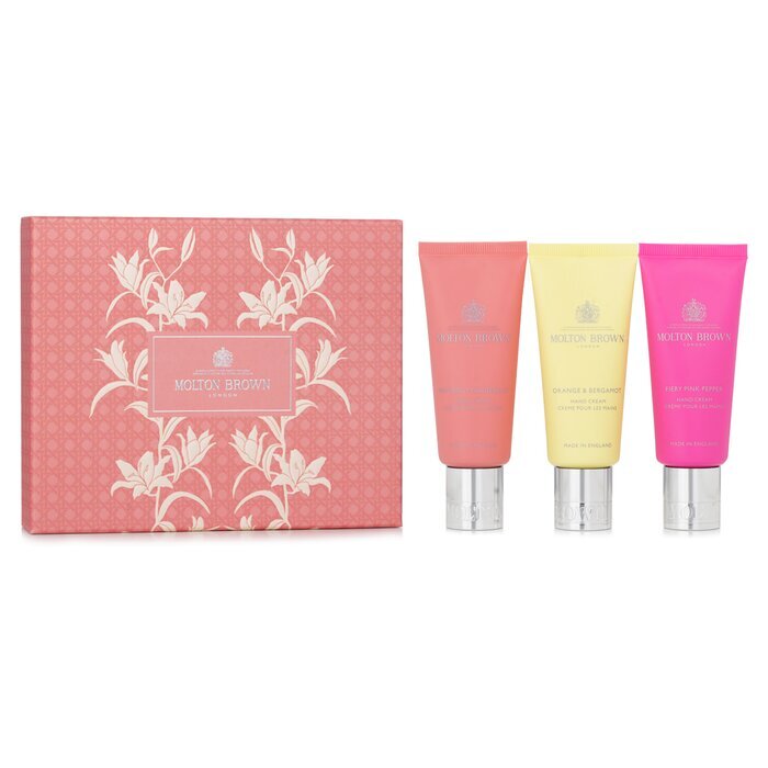 Molton Brown Hand Care Gift Set: Heavenly Gingerlily 40ml + Orange & Bergamot 40ml + Fiery Pink Pepper 40ml 3x40ml/1.4oz