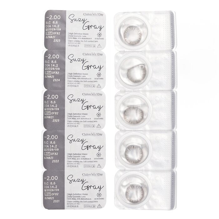 Clalen Iris 1Day Suzy Gray -2,00 5 Stück x 1 Streifen