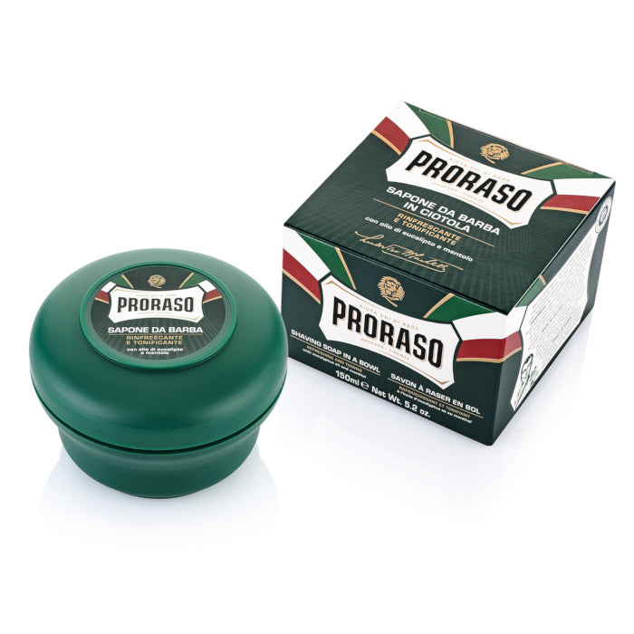 Proraso Grüne Rasierseife in einer Schüssel (Eukalyptus &amp; Menthol) 150ml/5oz