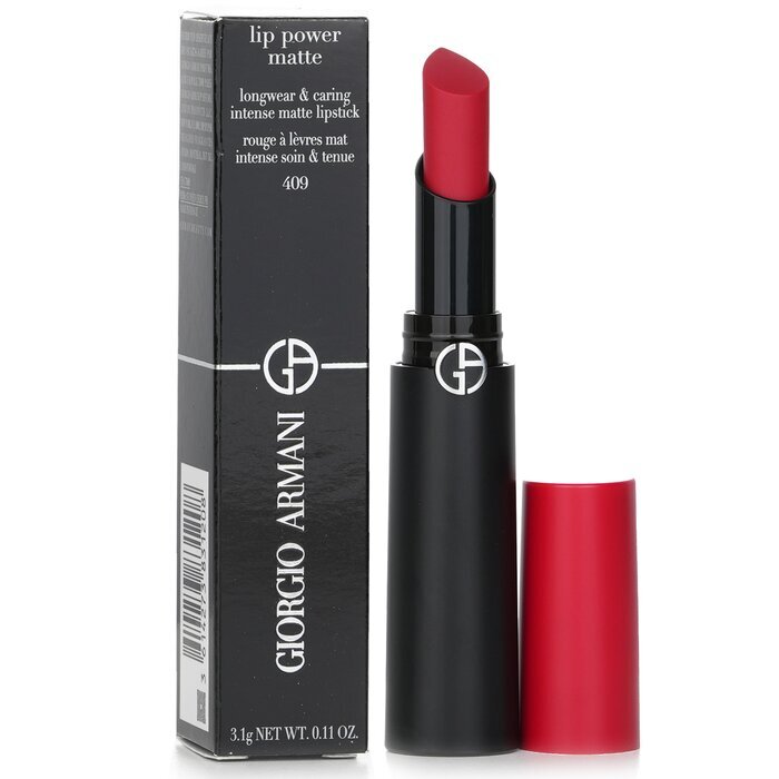 Giorgio Armani Lip Power Matte Longwear & Caring Intense Matte Lipstick - # 409 Electric 3.1g/0.11oz