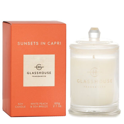 Glasshouse Sojakerze – Sonnenuntergänge in Capri (Weißer Pfirsich &amp; Meeresbrise) 60 g