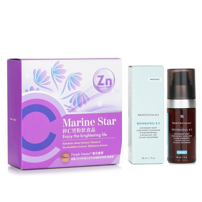 Skin Ceuticals 【ECKARE Marine Star Antioxidant Set】KO Grippe. Nachtreparaturschäden. Antioxidativer Schutz. 2 Stück