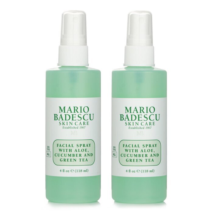 Mario Badescu 【1+1 Set】Gesichtsspray mit Aloe, Gurke und grünem Tee – für alle Hauttypen, 118 ml x2